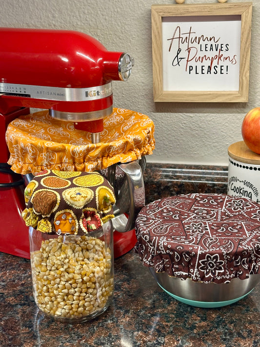 Fall Pie dish Cover, Zero Waste Kitchen Bowl Cover