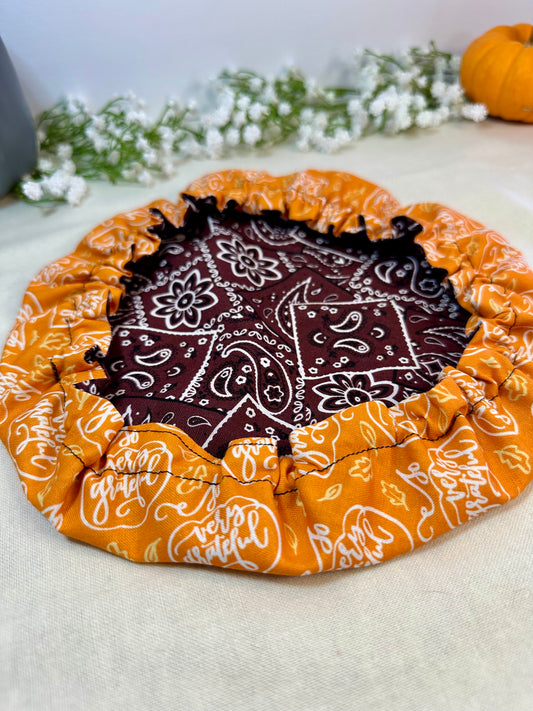 Fall Pie dish Cover, Zero Waste Kitchen Bowl Cover