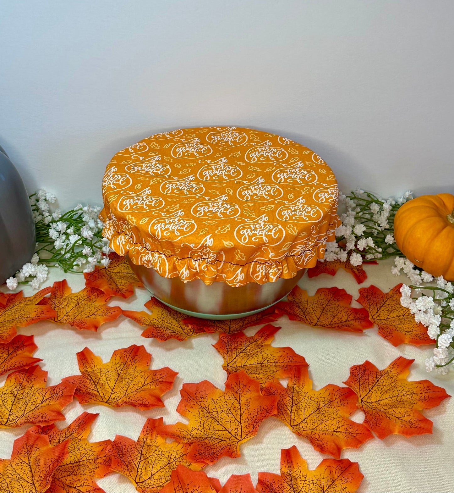 Fall Pie dish Cover, Zero Waste Kitchen Bowl Cover