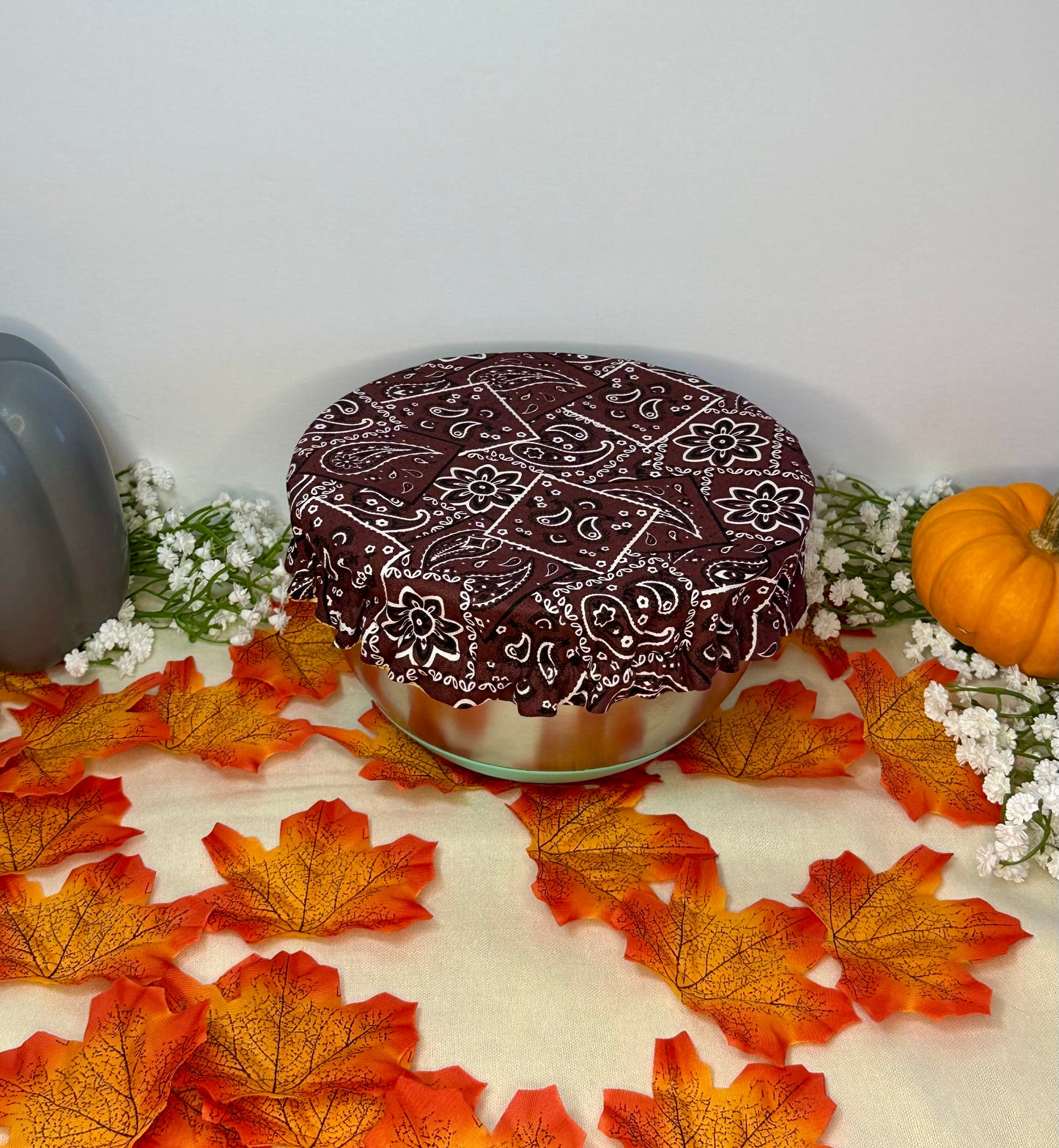 Fall Pie dish Cover, Zero Waste Kitchen Bowl Cover