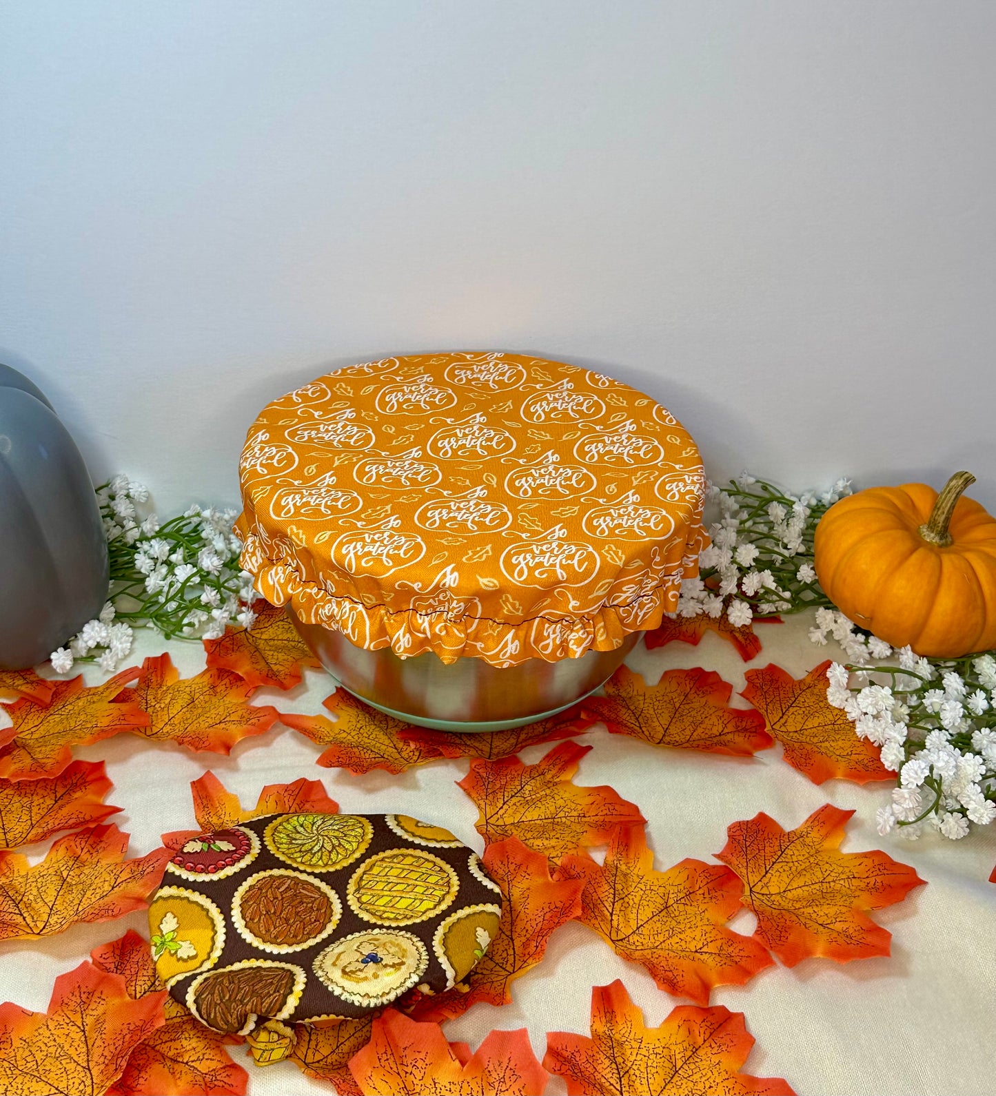 Fall Pie dish Cover, Zero Waste Kitchen Bowl Cover