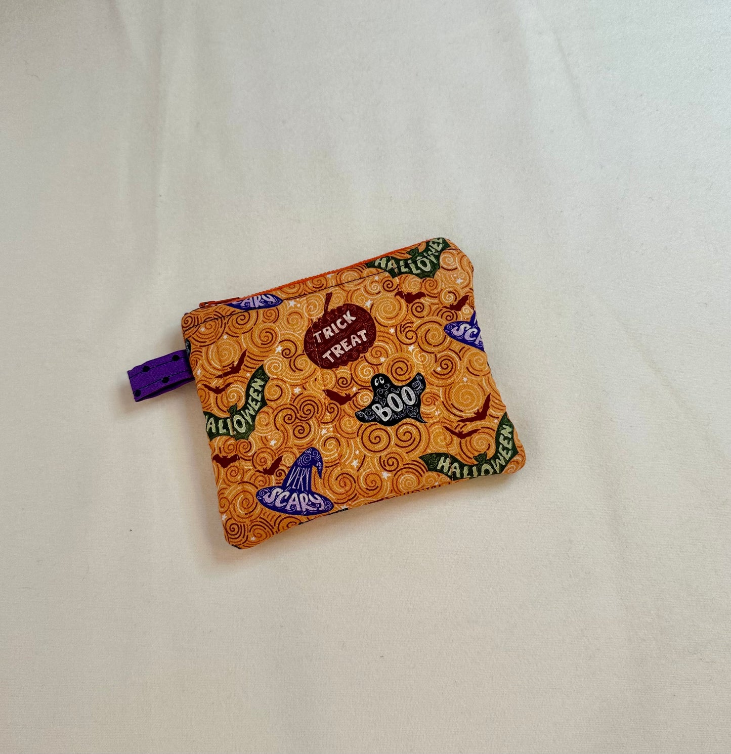 Halloween Keychain Coin Purse, Badge Holder, Mini Clutch, Quilted Wristlet