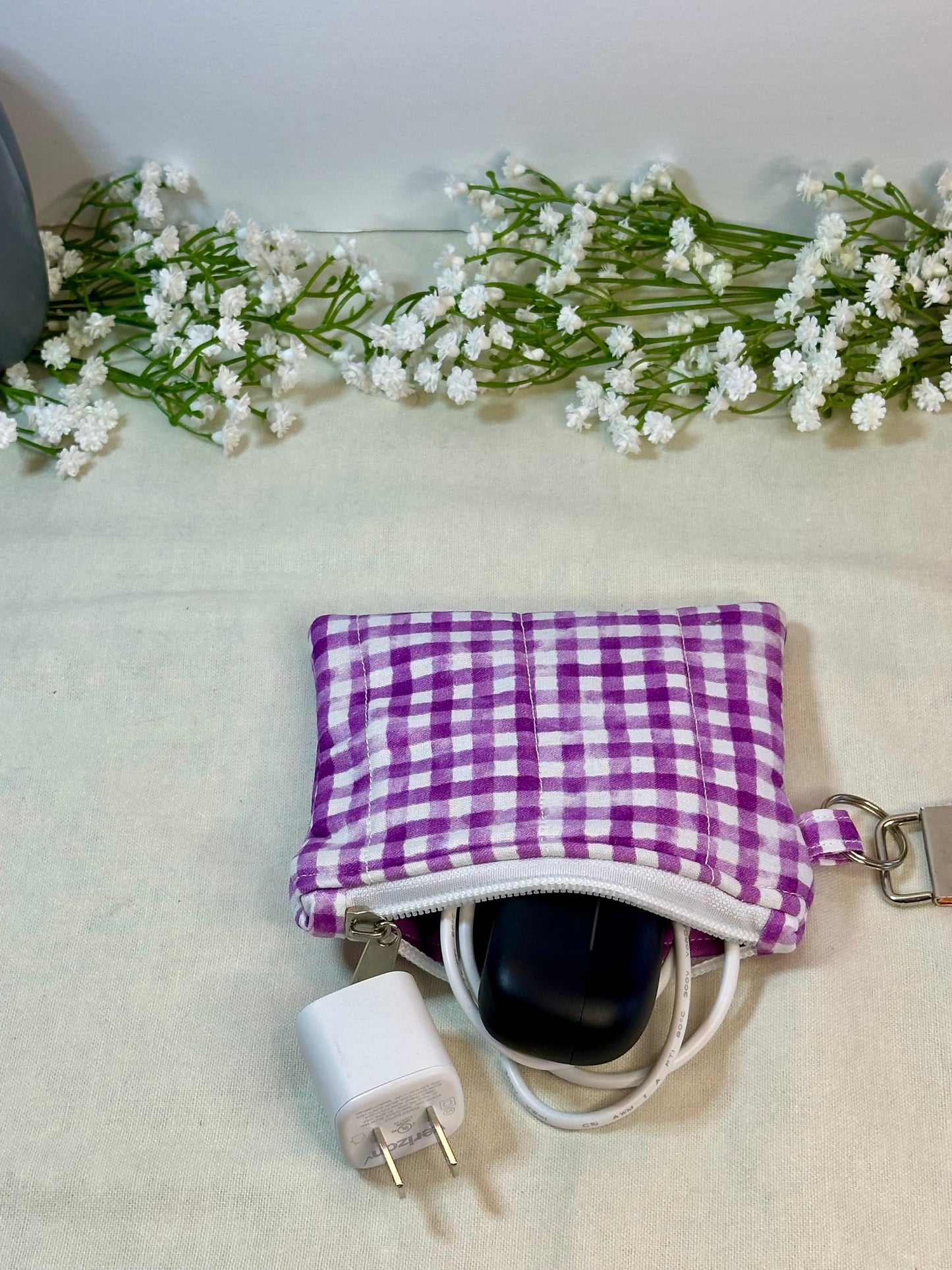 Fall Quilted Keychain Wallet, Autumn Lanyard Badge and card Holder, Dog Zipper Wristlet Wallet